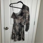 Ramy Brook Ramy‎ Brook leapard one shoulder long sleeve mob wife animal print dress small Photo 3