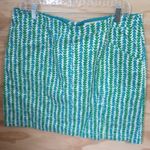 Women's Boden Midi Skirt 12 Green/Blue Vine Pattern Preppy Blue Photo 0