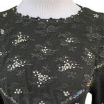 Vintage 80’s Silk/ Angora Embellished Fitted Sweater small Black Photo 2