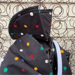 Vintage 80s Sabino Colorful Polka Dot Puff Sleeve Open Front Blazer Jacket NWT 6 Black Photo 4