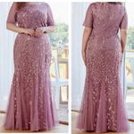 Ever Pretty  sequin embroidered mermaid hem gown maxi pink Sz 20 Photo 1