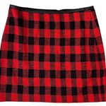 Madewell  Red and Black Buffalo Plaid Checkered Mini Skirt E5098 Photo 0