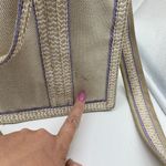 Eric Javits New York Lil Côte d’Azur Beige Purple Tote Bag Canvas Shoulder Bag Photo 12