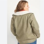 Old Navy NWOT Soft-Brushed Sherpa-Trim Jacket for Women In Satin Moss Photo 4
