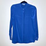 Vince ‎ 100% Silk Navy Long Sleeve Tunic Top Blouse Size 4 Corporate Office Chic Photo 1