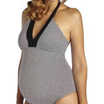 PEZ D'OR Maternity Textured Black & White One Piece Swimsuit Women's XL NWT Photo 0