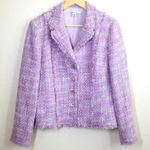 Lillie Rubin Vintage Tweed Bouclé Blazer Jacket Women's 14 Lavender Wool Purple Photo 0