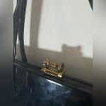 Garay Black Patent Leather Vinyl Satchel Purse Vintage‎ Photo 1