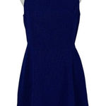 Skies Are Blue  Royal Blue Sleeveless Fit And Flare Textured Dress MP Chic Photo 0