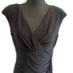 Ralph Lauren Ruched Sheath Dress Gorgeous Black V Neck Cap Sleeve Size 12 Photo 1