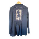 Live and let live  Navy Blue Open Front Lace‎ Back Cardigan Plus Size 1X Photo 2
