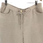 JM Collection Womens Drawstring Elastic Waist Trouser Ankle Pants Cream XL Photo 1