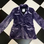 Moschino Jeans Velvet Blazer Dark Purple Silver Tone Velour Metallic Lavender 6 Photo 1