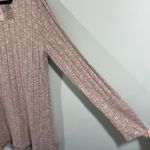 Cato  Women Light Brown Ribbed Slit Hem Long Sleeve Blouse Size L NWT Photo 5