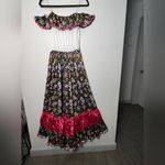 Forum Novelties Vibrant Skull Print Maxi Skirt with Pink Ruffle Photo 2