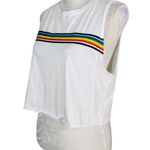 Tres Bien Sleeveless Cropped Tee Rainbow Large New Photo 3