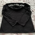 Calvin Klein Jeans Women’s Black 100% Cotton logo hoodie pullover sweater size M Photo 6