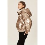 ALLSAINTS Mika Metallic Puffer Gold Womens Size 4 Photo 1