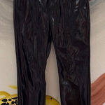 VERO MODA  Glossy black high rise straight leg patent pleather pants Photo 0