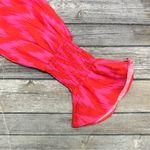 Pomander Place Hot Pink Ikat Kenzo V Neck Long Puff Sleeve Oversized Tier Dress Photo 6