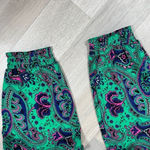 Aerie Paisley Print Harem Jogger Pants Green Pink Blue Small Pull On Elastic Photo 3