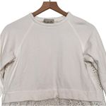 Sea New York XS Women's Crew Neck Eyelet Back Sweatshirt White Cotton Photo 4