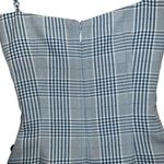 Lovers + Friends  Cobalt Blue and White Plaid Gathered Button Side Dress NWOT XXS Photo 6