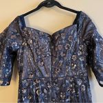 Aidan Mattox Blue Sequin Off the Shoulder Dress Gown Long 6 Photo 9