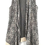 Ecote  size Small sleeveless long line cardigan‎ sweater open front cream black Photo 0