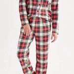 Red Plaid Christmas Pajama Set Women's XXL Jammies For Your Families New Fleece Photo 2