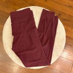 Athleta Burgundy  Stash Pocket Salutation 7/8 Leggings Photo 0