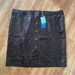 Rachel Comey  Brown Crocodile Embossed Skirt Size 28W 30W plus curvy New Photo 0