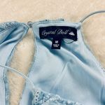 Crystal Doll  Mini Dress Womens M Blue Floral Eyelet‎ Sleeveless Fairy Dollette Photo 5
