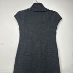 Women’s Dressbarn Sweater Dress Small Gray Short Sleeve Cowl Neck Knit Winter Photo 6