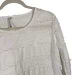 Lulu B White Floral Embroidered Aysmetrical Top Cottagecore Womens Medium Photo 1