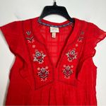 Knox Rose  red mini dress‎ with embroidery details v-neck size medium Photo 3