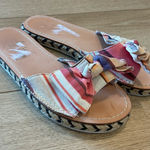 Kate Spade  Idalah Slip On Espadrilles Canvas Sandal Bow Striped Size 8 Photo 0