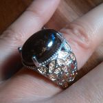 Matrix Silver Shungite 14K Yellow Gold and Platinum Over Copper Ring (Size 7) Photo 7