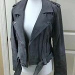 BLANK NYC Cloud Grey Suede Moto Jacket Photo 5