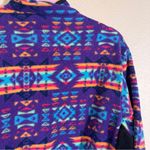 Vintage REI Blue Aztec Fleece Quarter Zip Pullover Sweater Womens S 90s Fall Photo 4