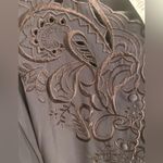 NEW Voir Collection Blouse Women’s 18W Brown Embroidered Long Sleeve Photo 4