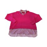 Ralph Lauren Lauren  Woman’s Pink Cotton‎ Paisley Layered Look Sweater Shirt XL Photo 1