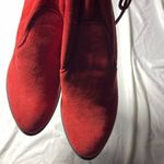 Forever Dream Pairs Over the Knee Suede Boots Red Sz 6 Strap Ties PullUp Holiday Photo 12