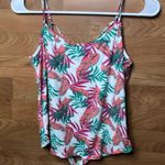Poof! POOF MEDIUM SPAGHETTI STRAP TANK WITH LEAF Print Photo 6