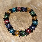 Beaded Flower Stretchy Bracelet Multi Photo 2
