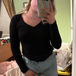 SO Black long sleeve v neck top Photo 0