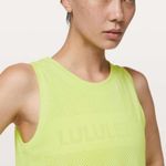 Lululemon  Breeze By Muscle Crop Tank Neon Yellow Euc Photo 1