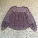 Anthropologie Top Eyelet Sweatshirt Sweater 100% Cotton Lavender Purple Sz S Photo 4