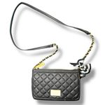 Betsey Johnson Black Quilted w/ Striped Bow Crossbody Purse/Wallet Combo Photo 0