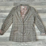 Sundance  Whitman Plaid Linen Cotton Long Sleeve Women's Blazer B29 Photo 0